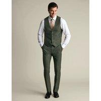 Charles Tyrwhitt Regular Fit Pure Wool Waistcoat Sage