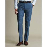 Charles Tyrwhitt Slim Fit Pure Linen Trousers Blue Denim