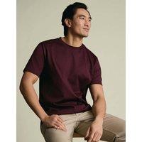 Charles Tyrwhitt Pure Cotton Jersey Crew Neck T-Shirt Burgundy