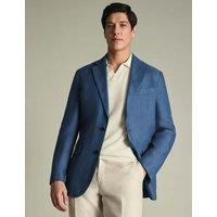 Charles Tyrwhitt Slim Fit Pure Linen Twill Blazer Blue Denim