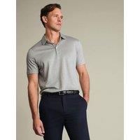 Charles Tyrwhitt Pure Linen Polo Shirt Silver Grey