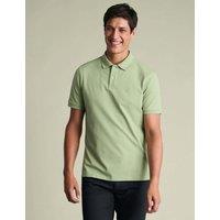 Charles Tyrwhitt Cotton Rich Pique Polo Shirt Light Green