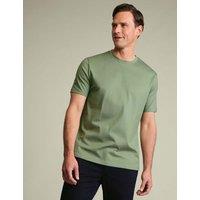Charles Tyrwhitt Pure Cotton Jersey Crew Neck T-Shirt Green