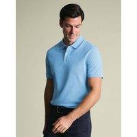 Charles Tyrwhitt Cotton Rich Pique Polo Shirt Blue