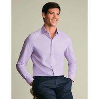 Charles Tyrwhitt Slim Fit Non Iron Pure Cotton Textured Shirt Lilac