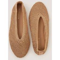 Monsoon Slip On Flat Ballet Pumps Gold