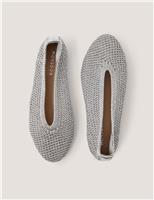 Monsoon Slip On Flat Ballet Pumps Silver