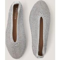 Monsoon Slip On Flat Ballet Pumps Silver