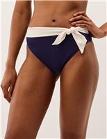 Tie Front High Waisted Bikini Bottoms