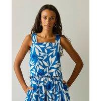 Regatta Laguna Pure Cotton Leaf Print Vest Top Blue Mix