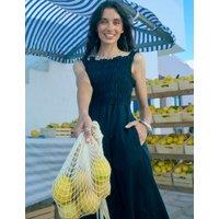 Regatta Matira Pure Cotton Shirred Midi Dress Navy