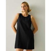 Regatta Kailua Mini Shift Dress with Linen Black