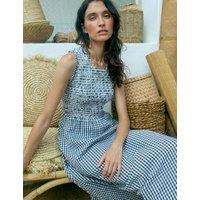 Regatta Poloma Gingham Midi Shirred Dress White/Black