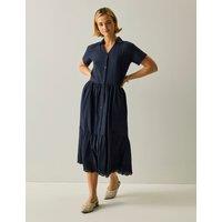 Regatta Navagio Pure Cotton Midi Shirt Dress Navy