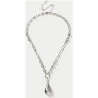 M&S Pearl Jelly Plaited Necklace Silver