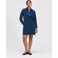 Finery London Collared Zip Up Mini Shirt Dress Indigo