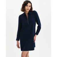 Finery London Collared Zip Up Mini Shirt Dress Indigo
