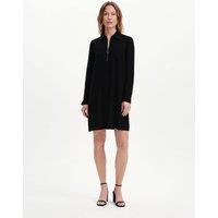 Finery London Collared Zip Up Mini Shirt Dress Black