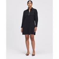 Finery London Collared Zip Up Mini Shirt Dress Black