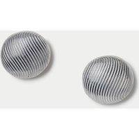 M&S Textured Circle Stud Earrings Silver