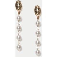 Per Una Glass Pearl Delicate Earrings White Mix