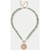 Per Una Natural Stone T-Bar Disc Pendant Green Mix