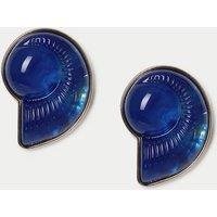 M&S Resin Oversized Shell Stud Earrings Blue
