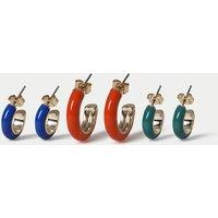 M&S 3 Pack Colourful Hoop Earrings Multi