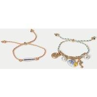 M&S 2 Pack Charm Cord Bracelet Multi