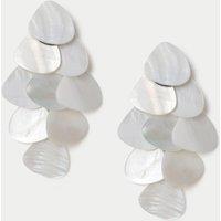 M&S Mother of Pearl Drop Earrings White