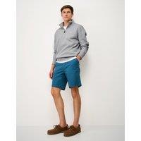 Crew Clothing Cotton Rich Pique Half Zip Sweatshirt Grey Marl