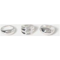 M&S 3 Pack Mixed Rings Silver