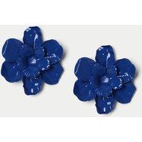 M&S Oversized Flower Earrings Blue