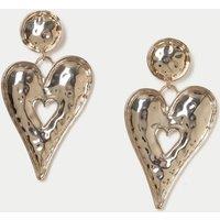 M&S Molten Heart Oversized Earrings Gold