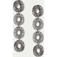M&S Circle Link Drop Earrings Silver