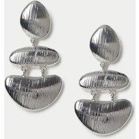 M&S Irregular Link Drop Earrings Silver