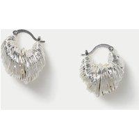 M&S Molten Hoop Earrings Silver