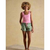 Joules Cotton Rich Checked Shortie Set Pink Mix