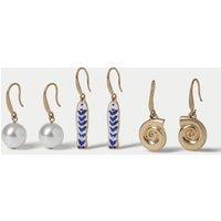 M&S 3 Pack Ceramic Cham Fish Hook Earrings Multi