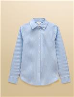 Pure Cotton Poplin Striped Collared Shirt
