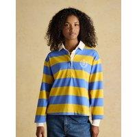 Joules Pure Cotton Striped Embroidered Rugby Shirt Yellow Mix