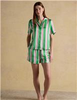 Satin Striped Shortie Set