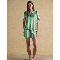 Joules Satin Striped Shortie Set Green Mix