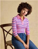 Cotton Rich Ribbed Striped Polo Shirt