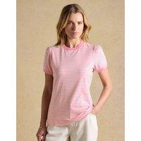 Joules Pure Cotton Jersey Striped Top Pink Mix