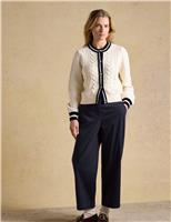 Joules Cotton Rich Wide Leg Cropped Chinos Navy