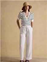Cotton Rich Ribbed Striped V-Neck Top