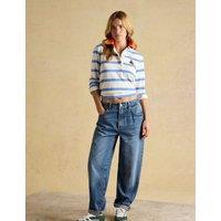 Joules Pure Cotton Striped Fox Rugby Shirt Blue Mix