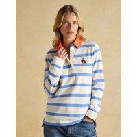 Joules Pure Cotton Striped Fox Rugby Shirt Blue Mix