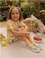 Start-Rite Kids' Gingham Riptape Mary Jane Shoes (6 Small-1 1/2 Large) Denim